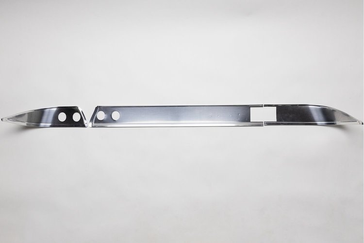 DT57-105 Dash Trim Set 1957 Chevy Tri-Five, W/O Radio Cutout, W/ Script Holes [Polished]
