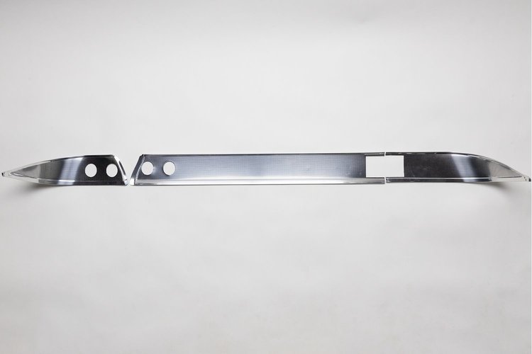DT57-115 Dash Trim Set 1957 Chevy Tri-Five, W/O Radio Cutout, W/O Script Holes [Polished]