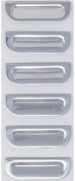 SB-35S Silver Fender Louvers, 1957 Chevy, Set of 6