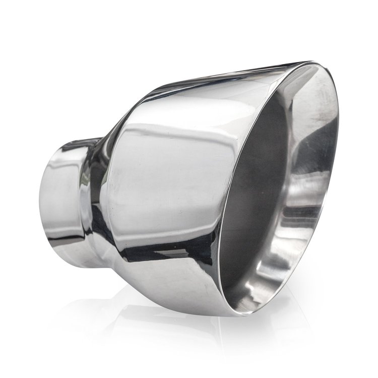 787300 Exhaust Tail Pipe Tip, Universal, Double Wall Slash Cut Tip 5" Body 6-1/4" Length 3" Inlet