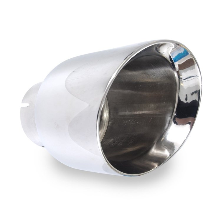 797300 Exhaust Tail Pipe Tip, Universal, Double Wall Slash Cut Tip 3-1/2" Body 6-1/4" Length 3" Inlet