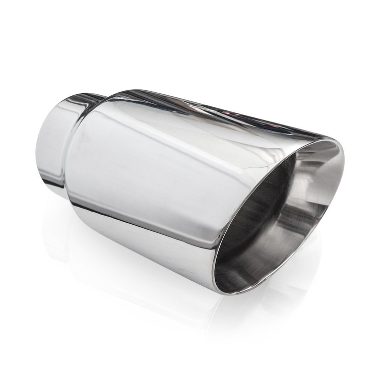799300 Exhaust Tail Pipe Tip, Universal, Double Wall Slash Cut Tip 4" Body 8" Length 3" Inlet