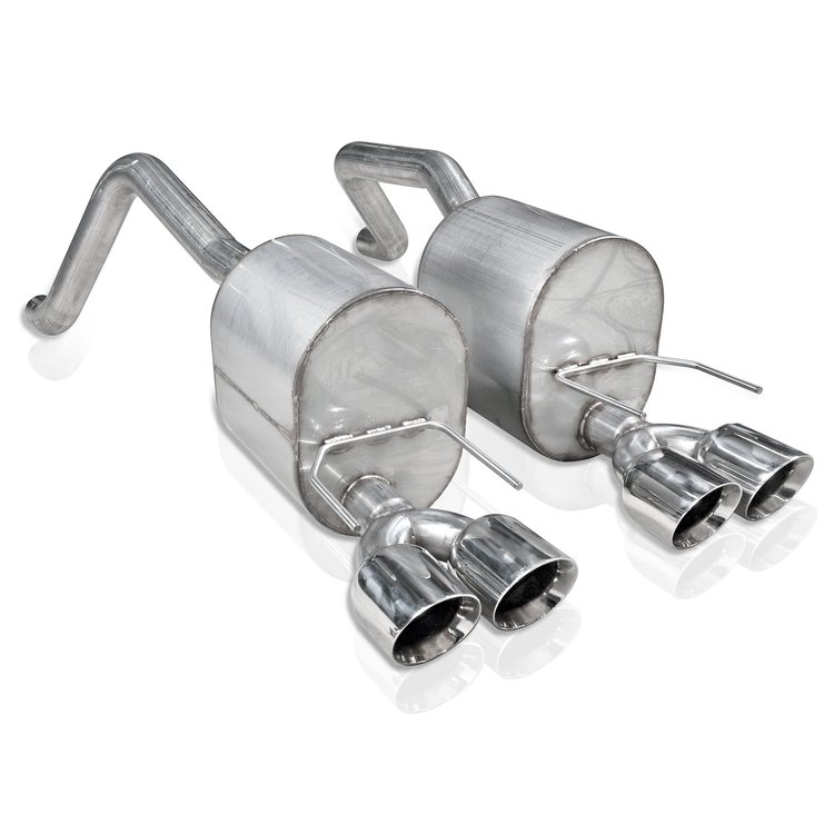 C609CBQUAD Exhaust Muffler Kit, 2009-2013 Chevy Corvette C6 6.2L & 7.0L, Axleback Dual Turbo Chambered Mufflers Factory Connect