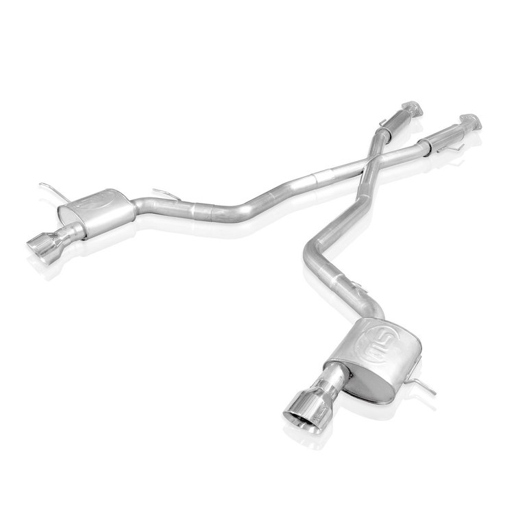 JEEP64CB-S Exhaust System Kit, 2012-2018 Jeep Grand Cherokee 6.4L, Catback Dual S-Tube Mufflers Factory Connect
