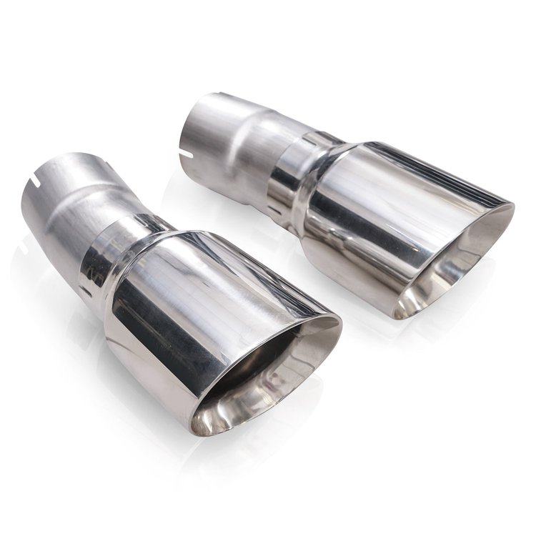 JPGC57TIPS Exhaust Tail Pipe Tip, 2011-2020 Jeep Grand Cherokee 5.7L, 4? Double Wall Slash-Cut Polished Tip Kit