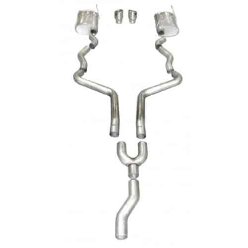 2005-2010 Mustang 4.0L V6 304 SS 2-1/2 dual exhaust system with Y-pipe dual 5 x 9 Chambered turbo mu