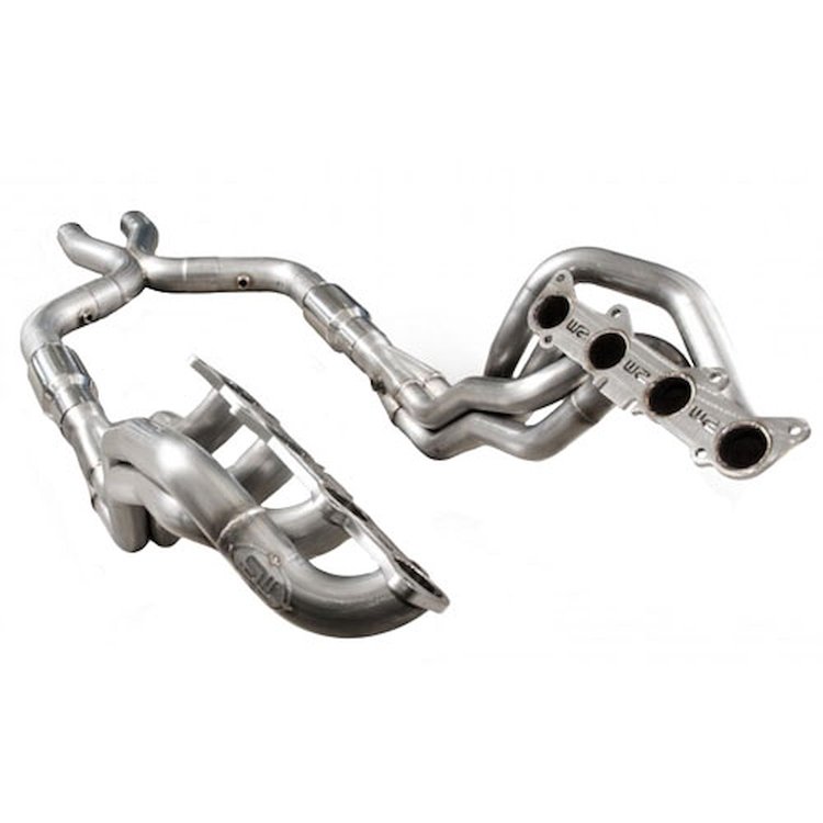 2011+ Mustang GT headers with 1-7/8 primary tubes 3 X-Pipe 3 dia lead pipes and high flow catalytic