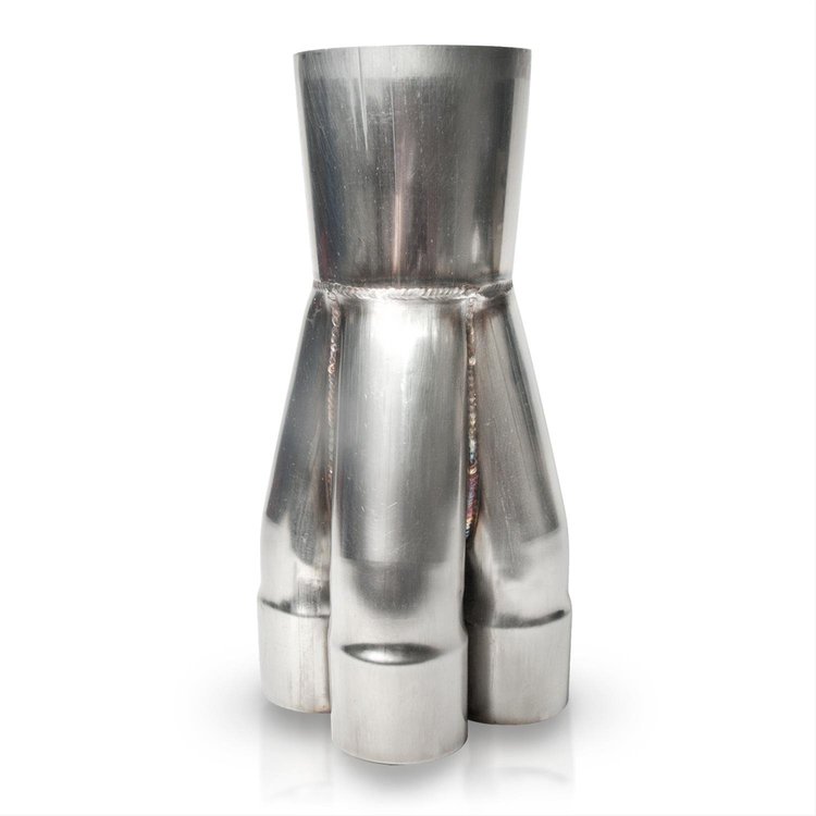 MCLC4250-500 Exhaust Header Collector, Universal, Four Way Merge Collector 2-1/2" x 5"