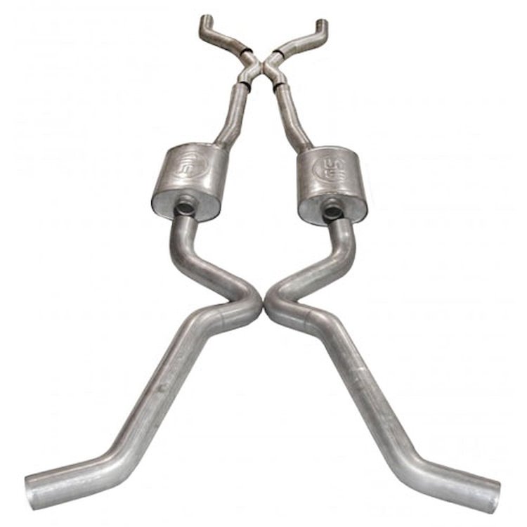 NVLS3S Exhaust System Kit, 1962-1967 Chevy II LS1 & 1962-1967 Chevy Nova LS1, LS1 Catback Dual Turbo Chambered Mufflers