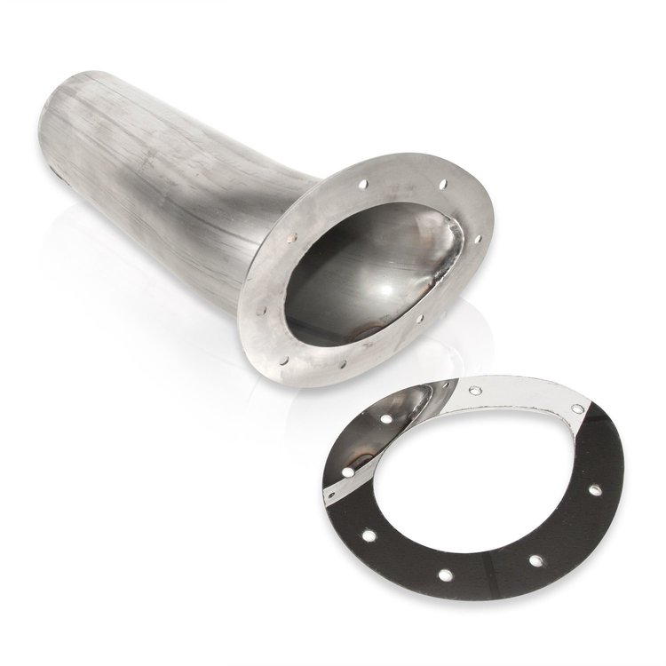 ST2812 Exhaust Tail Pipe Tip, Universal, Thru Body Teardrop Tip 3-1/2" Inlet