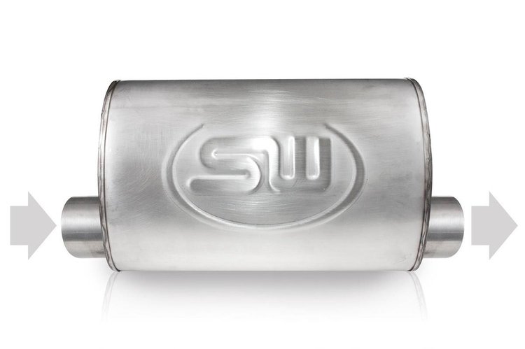 TM4C2O2OSS Exhaust Muffler, Universal, Turbo Chambered Muffler 2" Offset/Offset Same Side