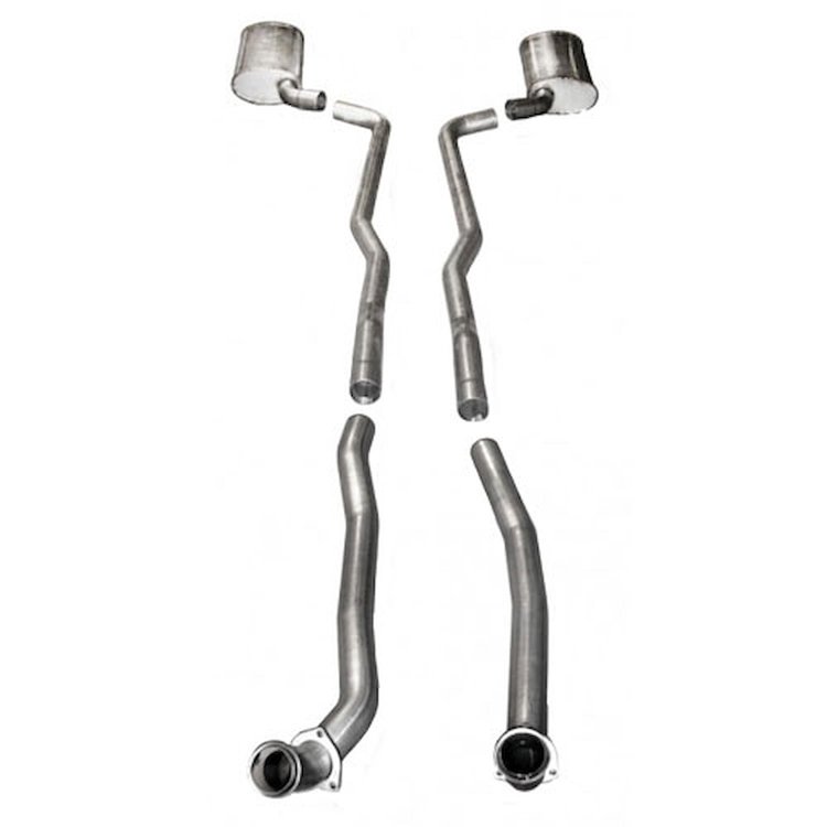 V6414100S Exhaust System Kit, 1964-1967 Chevy Corvette (Manual) 6.5L & 7.0L, Catback Dual Long Chambered Mufflers Auto Trans.
