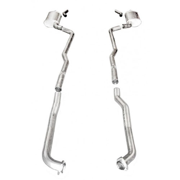 V7313100S Exhaust System Kit, 1973-1982 Chevy Corvette 5.0L & 5.7L, SBC Catback Dual Long Chambered Mufflers Factory Connect