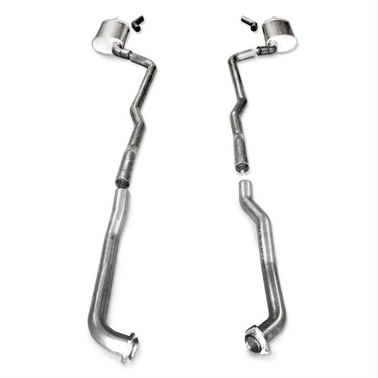 V7314100S Exhaust System Kit, 1973-1982 Chevy Corvette (Manual) 7.4L, BBC Catback Dual Chambered Mufflers Manual Trans