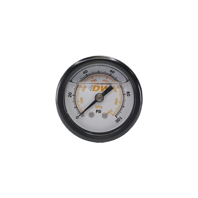601GL Mechanical Fuel Pressure Gauge. 1/8 NPT. 0-100 PSI. 1.5 in Diameter Black Housing Liquid Filled White Face