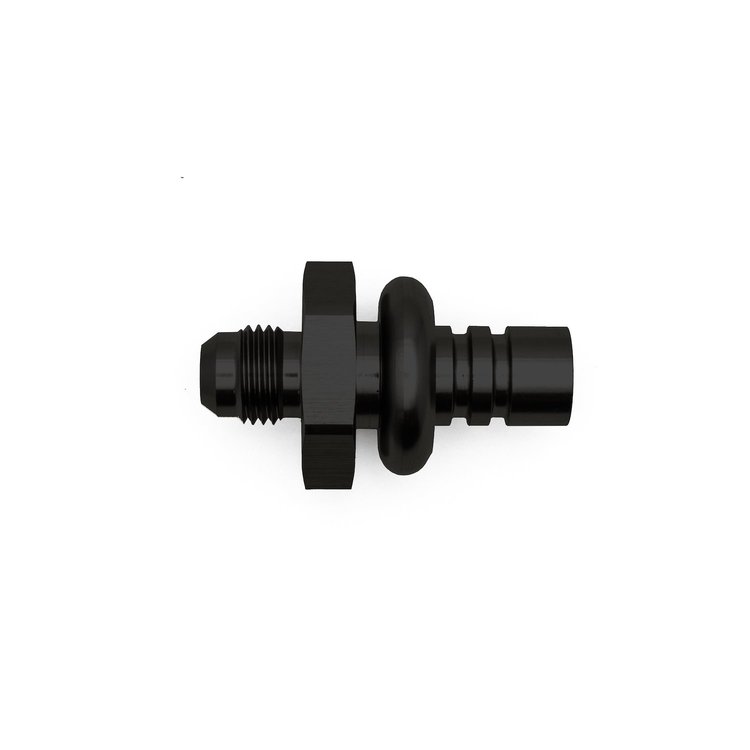6020106B 6AN Male Flare to 1/2 Inch Ford Male EFI Quick Connect Adapter Anodized Matte Black