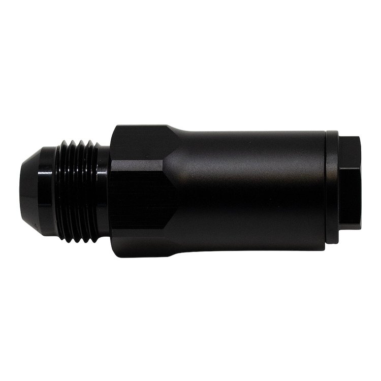 6020107B 8AN Male Flare to 1/2 Inch Ford Male EFI Quick Connect Adapter Anodized Matte Black