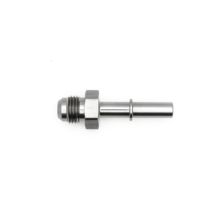 6020112 6AN Male Flare to 5/16 Inch Male EFI Quick Connect Adapter Anodized DW Titanium