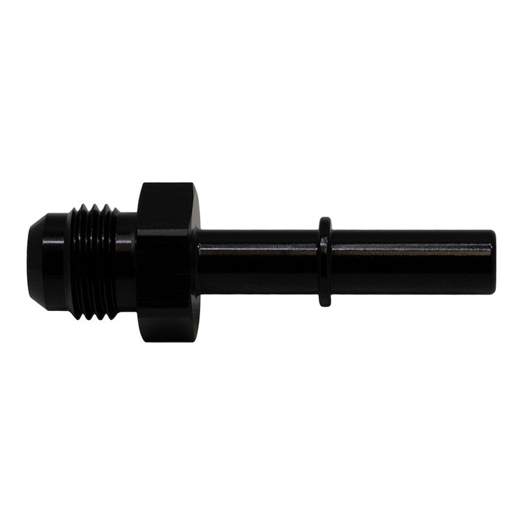 6020112B 6AN Male Flare to 5/16 Inch Male EFI Quick Connect Adapter Anodized Matte Black