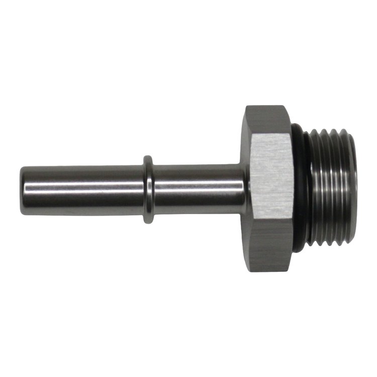 6020123 8AN ORB Male to 5/16 Inch Male EFI Quick Connect Adapter (Incl O-Ring) Anodized DW Titanium