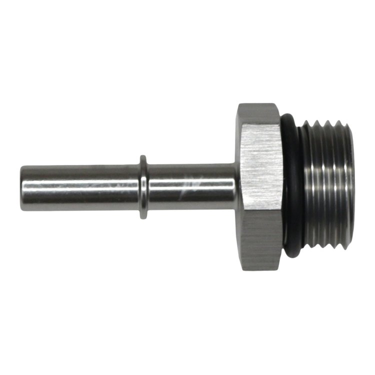 6020124 10AN ORB Male to 5/16 Inch Male EFI Quick Connect Adapter (Incl O-Ring) Anodized DW Titanium