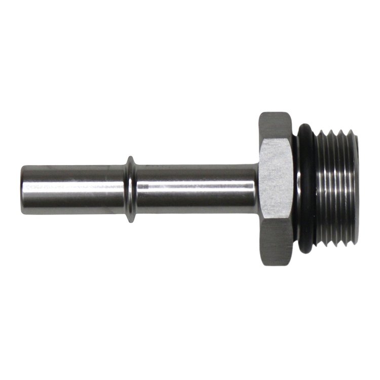 6020125 10AN ORB Male to 3/8 Inch Male EFI Quick Connect Adapter (Incl O-Ring) Anodized DW Titanium
