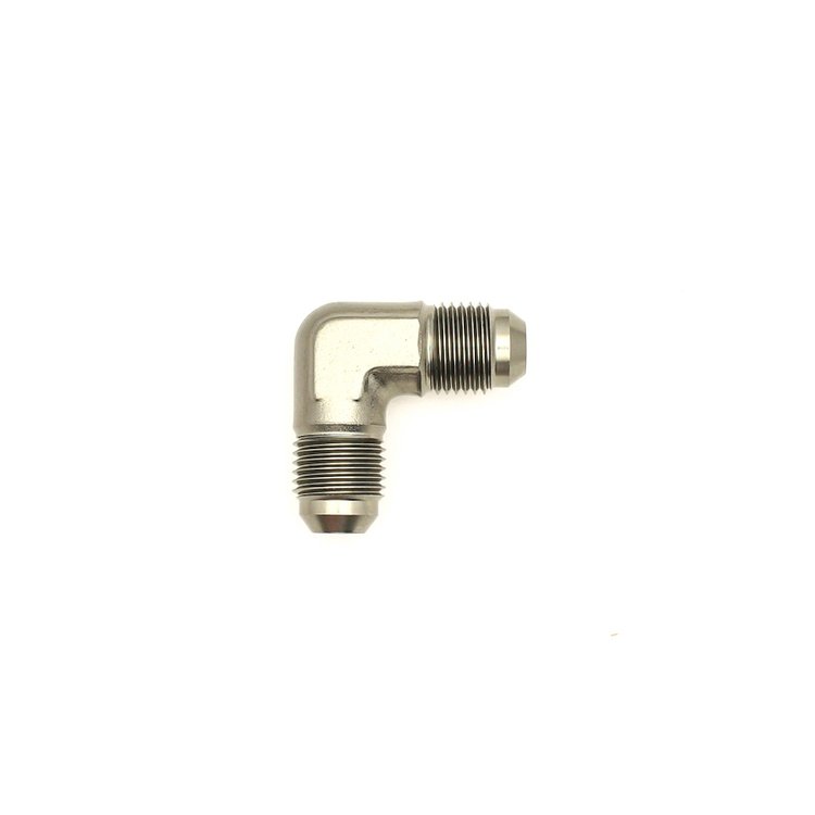 6020207 6AN Male Flare to 6AN Male Flare 90-Degree Fitting Anodized DW Titanium