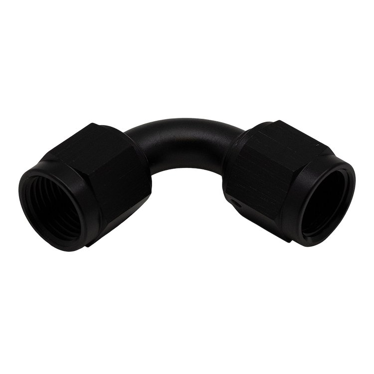 6020215B 6AN Flare Female Swivel 90-Degree to 6AN Flare Female Swivel 90-Degree Anodized Matte Black