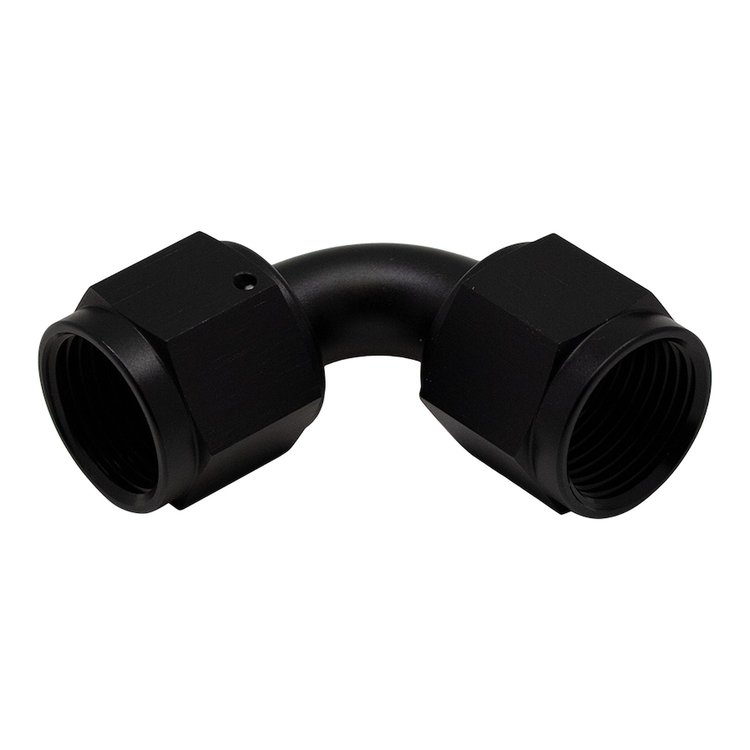 6020216B 8AN Flare Female Swivel 90-Degree to 8AN Flare Female Swivel 90-Degree Anodized Matte Black