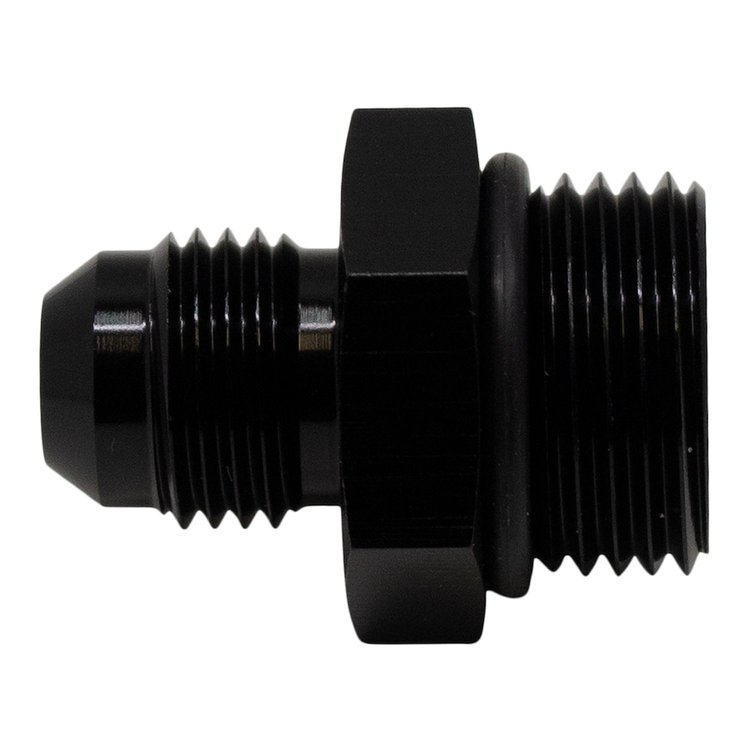 6020401B 8AN ORB Male to 6AN Male Flare Adapter (Incl O-Ring) Anodized Matte Black