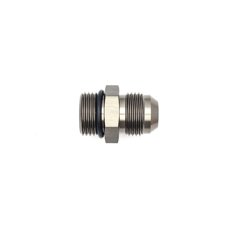 6020403 10AN ORB Male to 10AN Male Flare Adapter (Incl O-Ring) Anodized DW Titanium