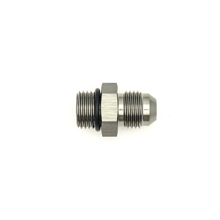 6020404 6AN ORB Male to 6AN Male Flare Adapter (Incl O-Ring) Anodized DW Titanium