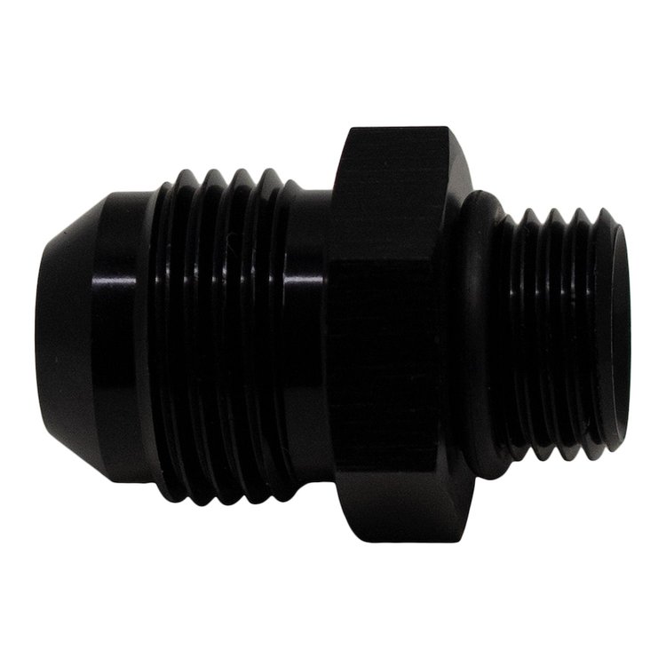 6020405B 6AN ORB Male to 8AN Male Flare Adapter (Incl O-Ring) Anodized Matte Black