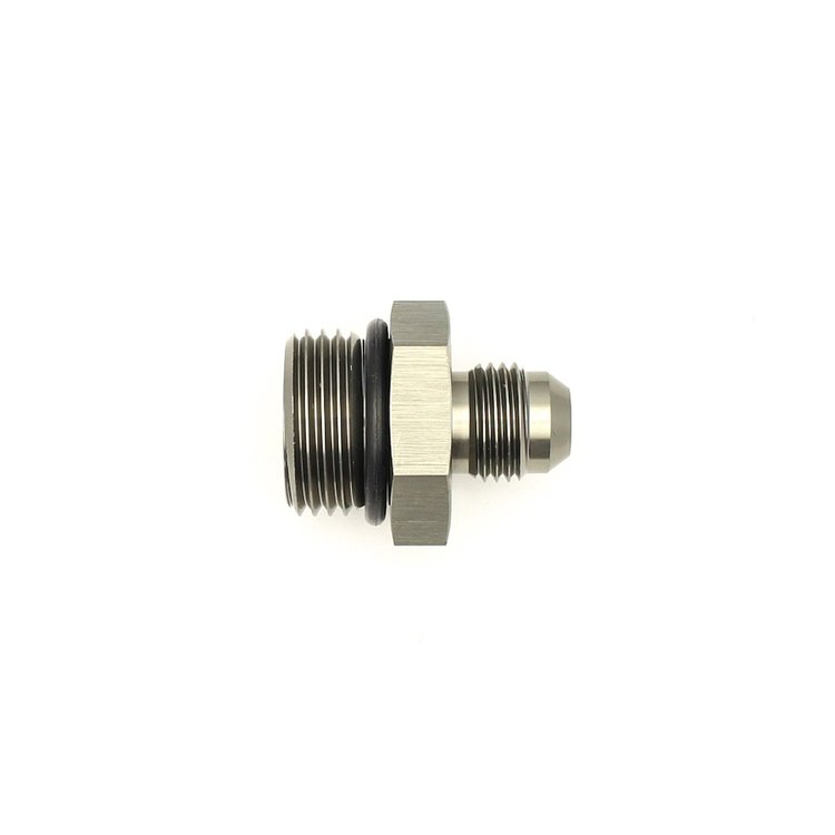 6020407 10AN ORB Male to 6AN Male Flare Adapter (Incl O-Ring) Anodized DW Titanium