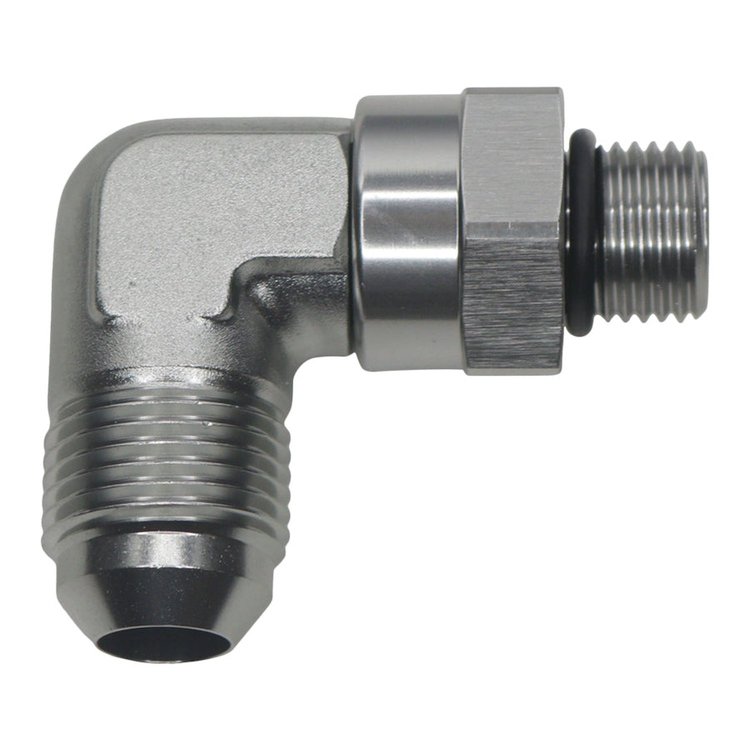 6020413 6AN ORB Male Swivel to 8AN Male Flare 90-Degree Anodized Titanium