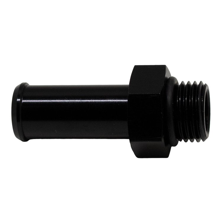 6020503B 6AN ORB Male to 1/2 Inch Male Barb Fitting (Incl O-Ring) Anodized Matte Black