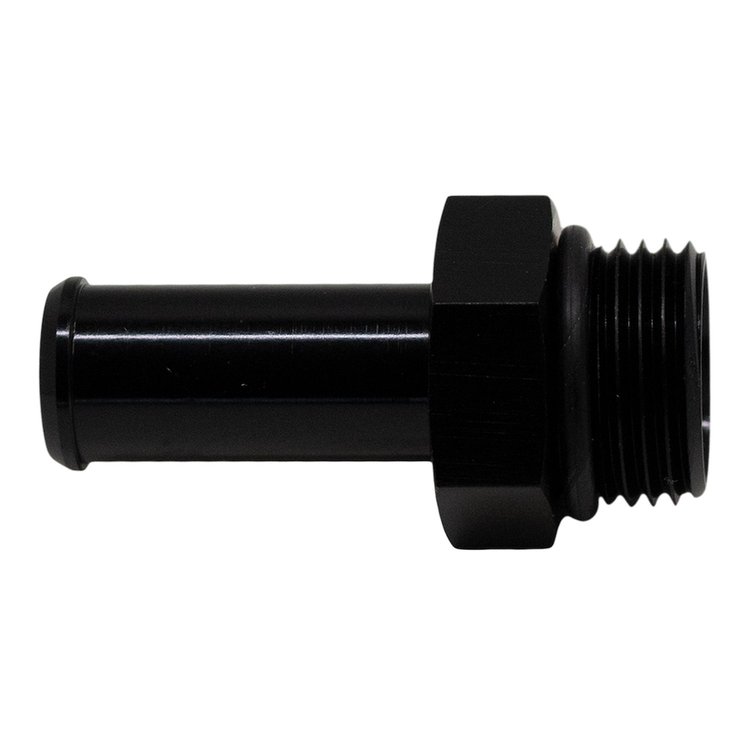 6020508B 8AN ORB Male to 1/2 Inch Male Barb Fitting (Incl O-Ring) Anodized Matte Black