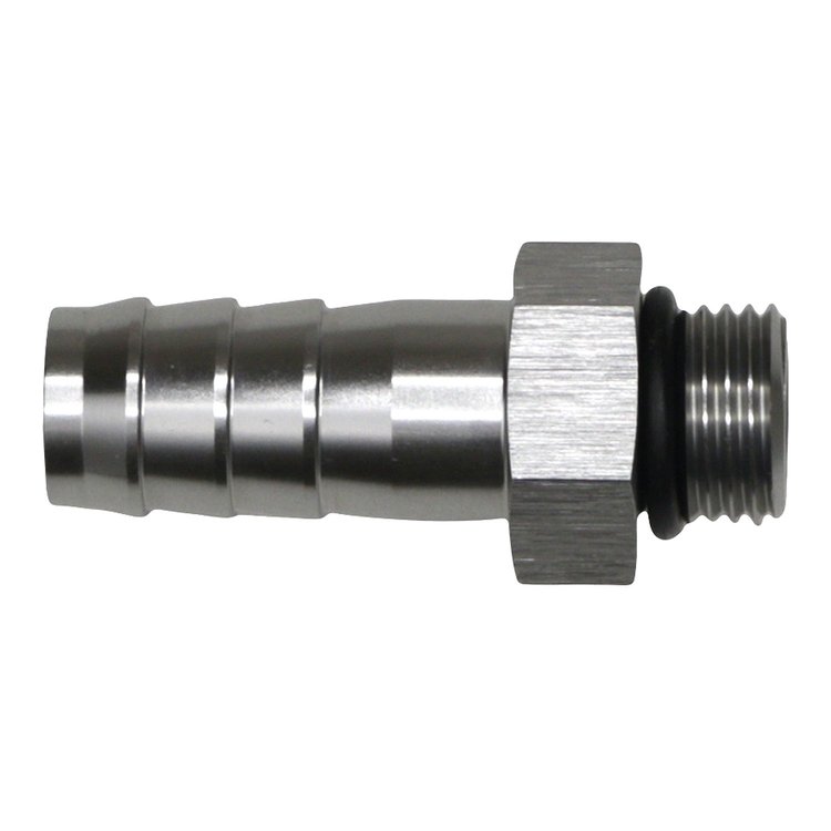6020511 6AN ORB Male to 1/2 Inch Male Triple Barb Fitting (Incl O-Ring) Anodized DW Titanium