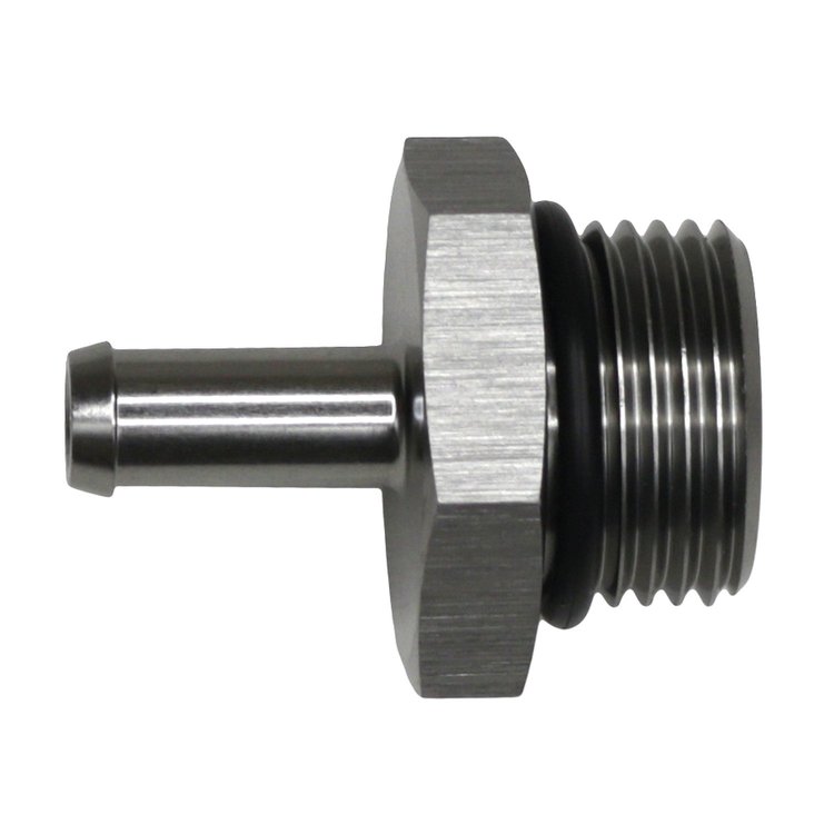 6020513 10AN ORB Male to 5/16 Inch Male Barb Fitting Anodized DW Titanium