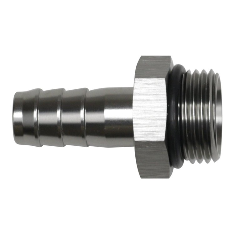 6020518 10AN ORB Male to 1/2 Inch Male Triple Barb Fitting (Incl O-Ring) Anodized DW Titanium
