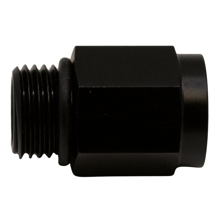 6020601B 6AN ORB Male to M12 X 1.5 Metric Female (Incl O-Ring) Anodized Matte Black