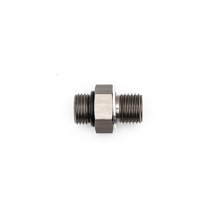 6020603 6AN ORB Male to M14 X 1.5 Metric Male (Incl O-Ring and Crush Washer) Anodized DW Titanium