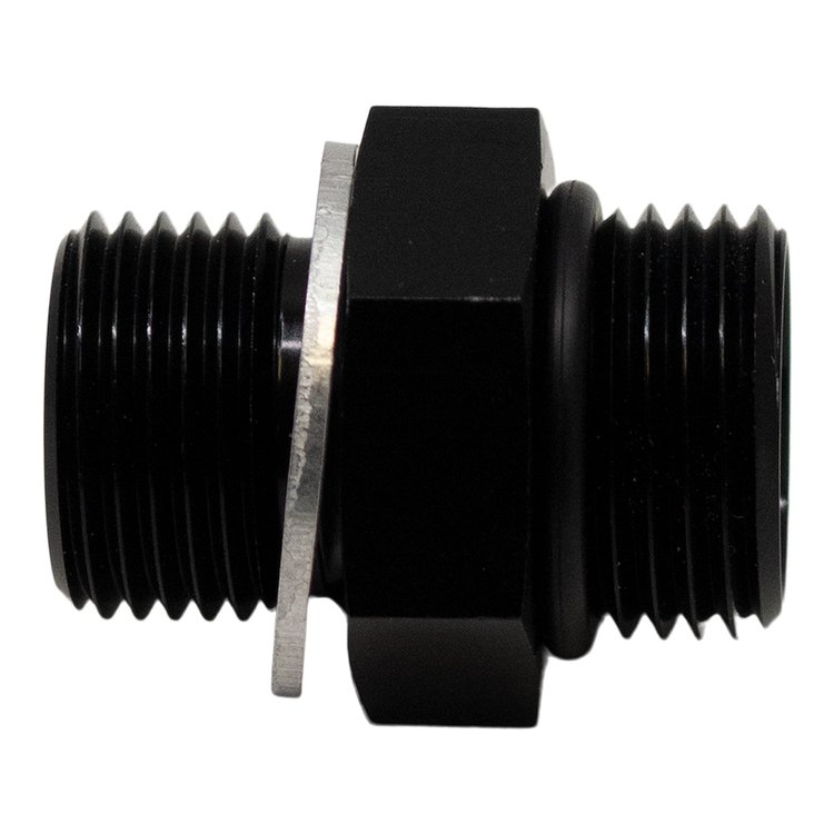 6020603B 6AN ORB Male to M14 X 1.5 Metric Male (Incl O-Ring and Crush Washer) Anodized Matte Black