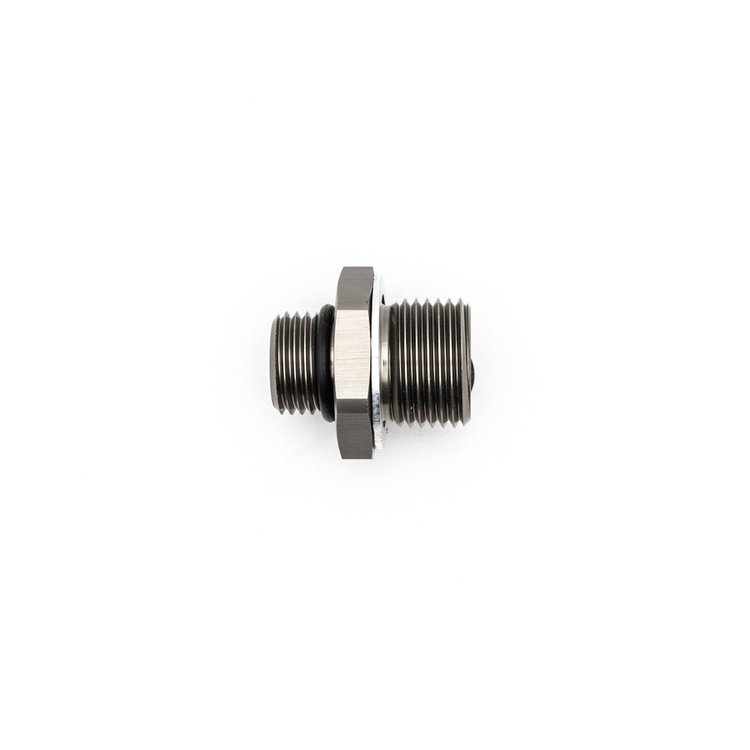 6020606 6AN ORB Male to M18 X 1.5 Metric Male (Incl O-Ring and Crush Washer) Anodized DW Titanium