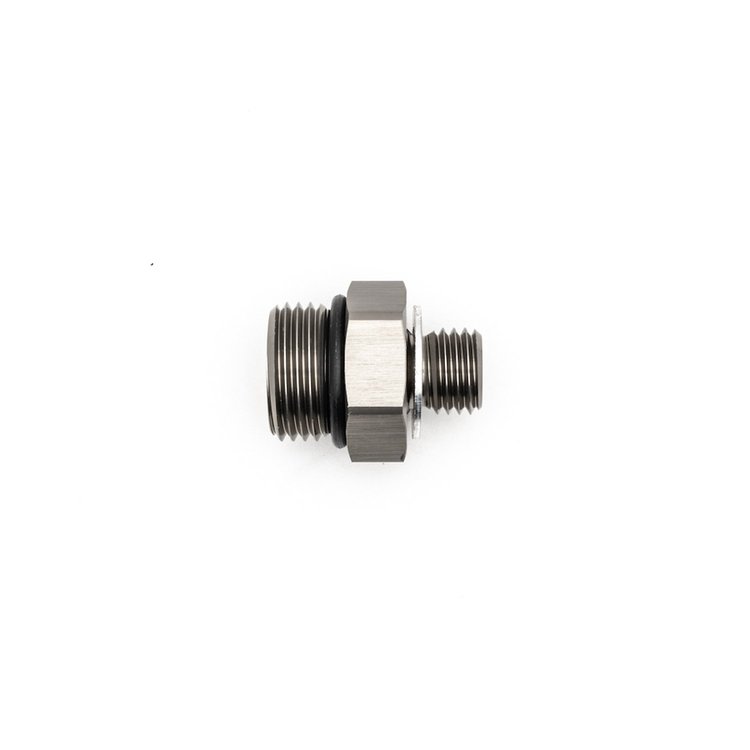 6020608 8AN ORB Male to M12 X 1.5 Metric Male (Incl O-Ring and Crush Washer) Anodized DW Titanium