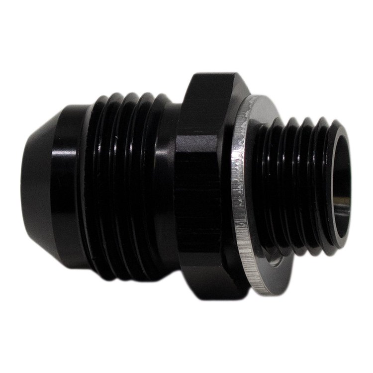 6020618B 8AN Male Flare to M14 X 1.5 Male Metric Adapter (Incl Crush Washer) Anodized Matte Black