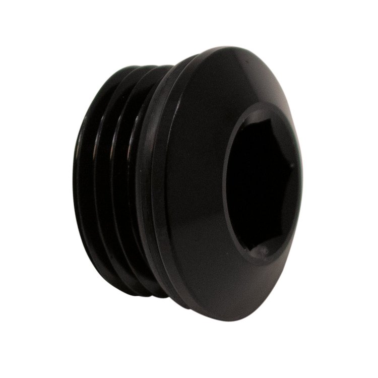 6020718B 8AN ORB Male Plug Low Profile Internal Allen/Hex (Incl O-Ring) Anodized Matte Black