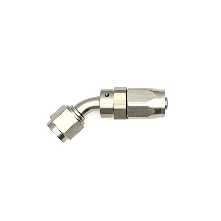6020802 6AN Female Swivel 45-Degree Hose End CPE Anodized DW Titanium