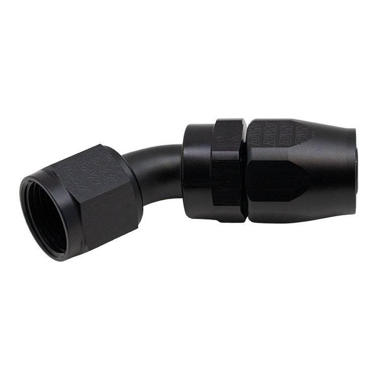 6020810B 10AN Female Swivel 45-Degree Hose End CPE Anodized Matte Black