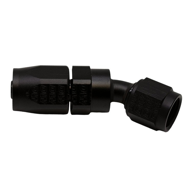 6020818B 6 AN Female Flare Swivel 30-Degree Hose End CPE Anodized Matte Black